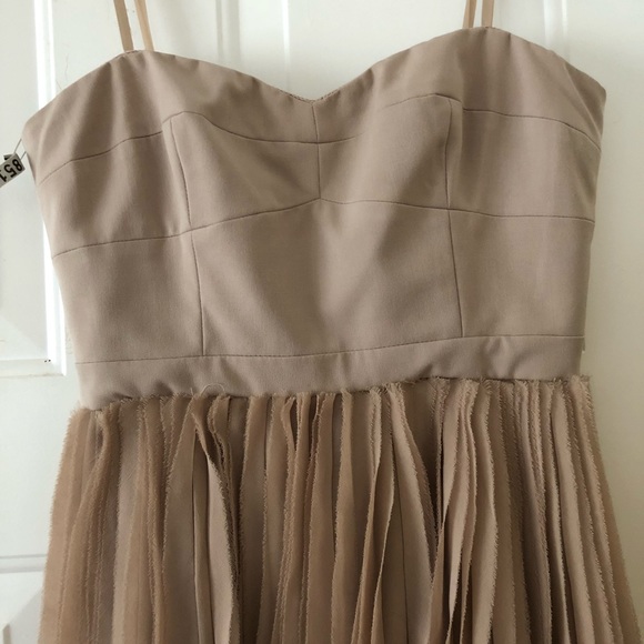 BCBGMaxAzria Tan mini corset asymmetrical dress - Picture 6 of 8